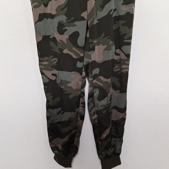 Mittoshop Green Tan Camo Grunge Outdoor High Rise Pull On Jogger Pants Size L - Picture 3 of 9